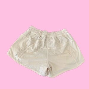 Lululemon Track Attack Running Shorts for Women — White, 4-inch Inseam.